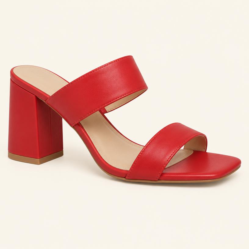 Mule Salto Bloco Vermelho