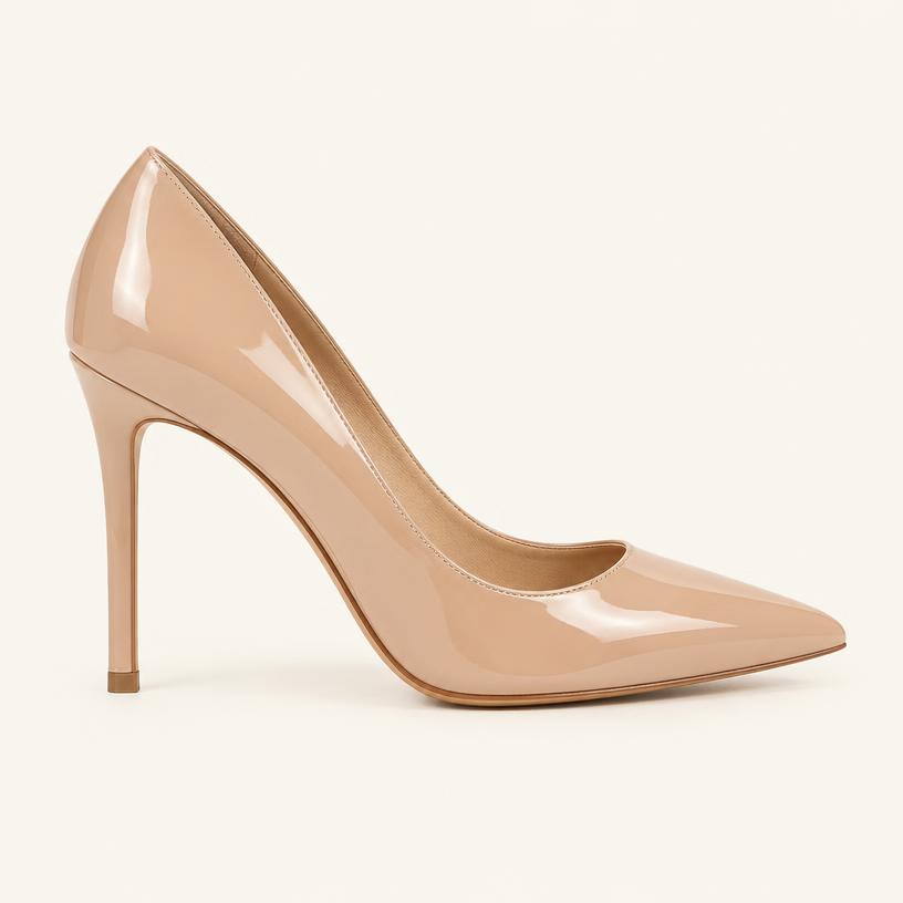 Scarpin Verniz Nude Salto 10cm